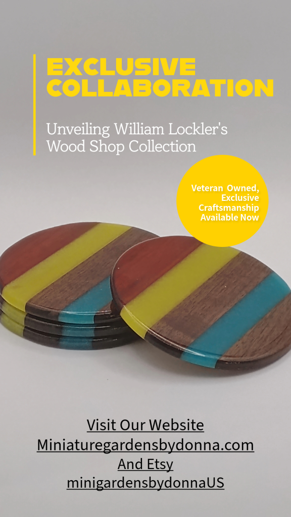 This November we are featuring beautiful wood with resin coasters created by William Lockler's Wood Shop.